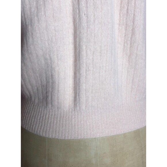 1980-90s Victoria Jones Pink LAMBSWOOL ANGORA Blend CARDIGAN W/Shell Buttons S-M - Picture 9 of 10